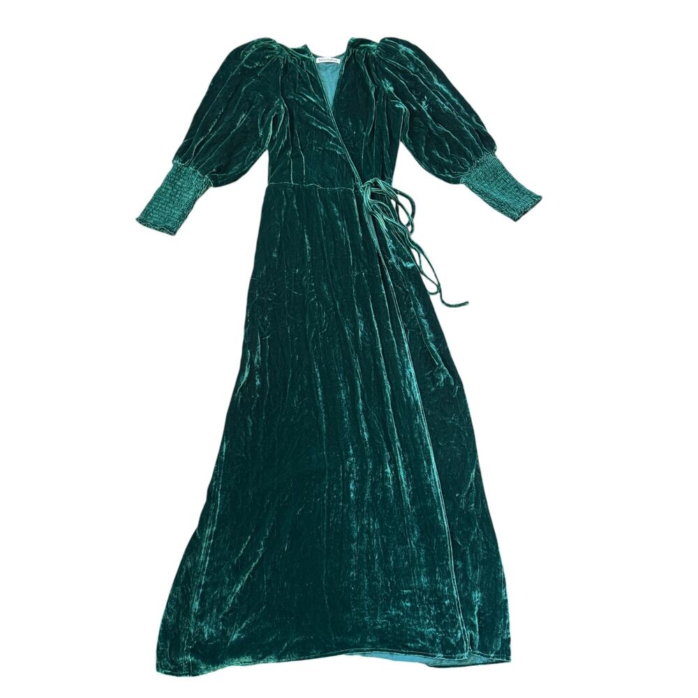 Reformation Mandi Dress Emerald Green Velvet